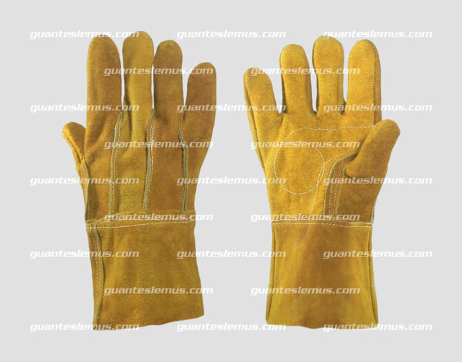 Guante de carnaza amarillo para soldador / LEM-111