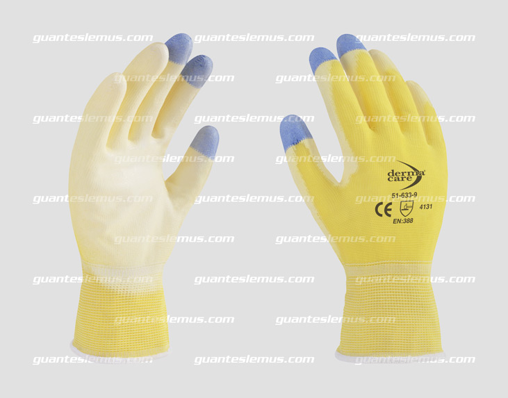 Guante de nylon y poliuretano sensible al tacto / 51-633
